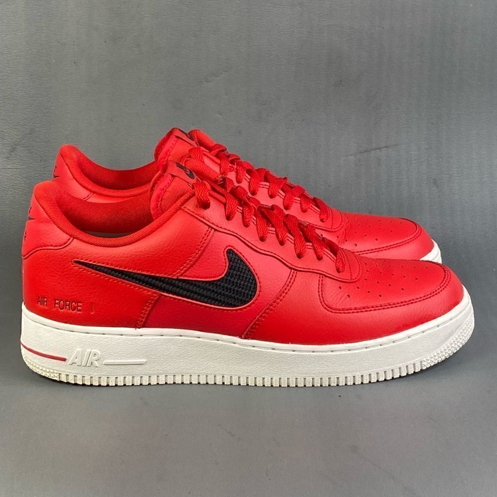 Nike Air Force 1 '07 LV8 'Cut Out Swoosh - University Red' sneaker size 10.5